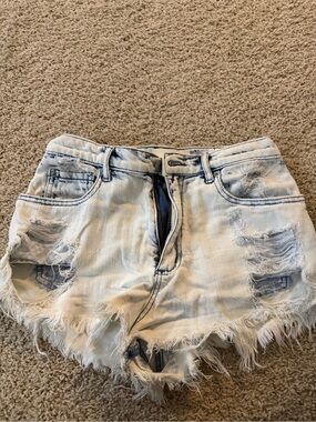 Garage Pale Blue Distressed Denim Cutoff Shorts